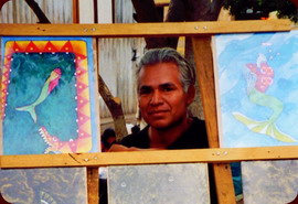 Unbekannter Maler auf mexikanischem Markt